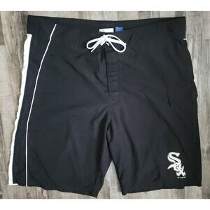 MLB Chicago White Sox Board Shorts Mens XXL Black White Swim Trunks Cargo Pocket